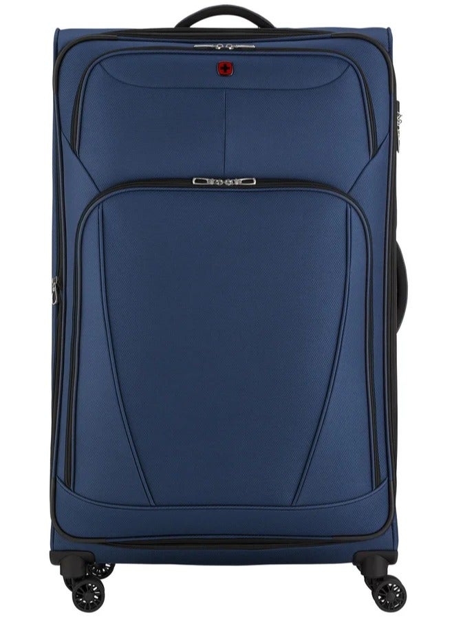 Wenger Beaumont Lite 90 Cm Large 4-Double Wheeled Softside Expandable Check-In Luggage Trolley - Blue - Image 2
